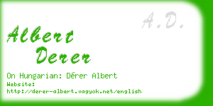 albert derer business card