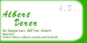 albert derer business card